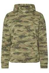 LIMITED COLLECTION Plus Size Khaki Green Print Hoodie | Yours Clothing 6