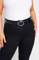 Black Star Studded Belt | Yours Clothing 1