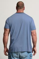 BadRhino Big & Tall Blue Cut & Sew Scripted T-Shirt | BadRhino 2