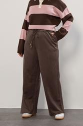 YOURS Plus Size Chocolate Brown Faux Suede Wide Leg Trousers | Yours Clothing 2