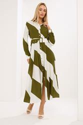 STAR Khaki Green Stripe Shirt Dress | StarByJM 3