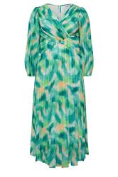 YOURS LONDON Curve Green Abstract Pleated Dress