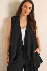 EVANS Plus Size Black Waterfall Waistcoat | Evans 3