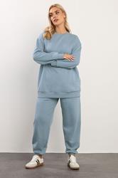 YOURS Plus Size Dusky Blue Sweatshirt | Yours Clothing 1