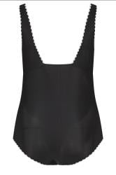 YOURS Plus Size Black Contrast Blanket Stitch Plunge Swimsuit | Yours Clothing 8