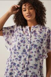 EVANS Plus Size Purple & White Floral Print Blouse | Evans  4