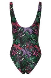 LTS Tall Black Tropical Palm Ladder Trim Swimsuit | Long Tall Sally 8