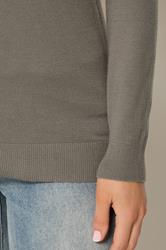 LTS Tall Women's Mocha Brown Knitted Crew Neck Jumper | Long Tall Sally 4