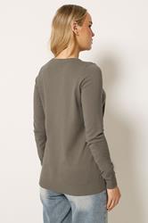LTS Tall Women's Mocha Brown Knitted Crew Neck Jumper | Long Tall Sally 2