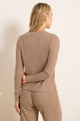 LTS Tall Women's Camel Brown Ribbed Cardigan | Long Tall Sally 2