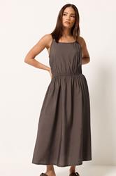 PixieGirl Petite Chocolate Brown Midi Dress | PixieGirl 3