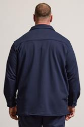 BadRhino Big & Tall Navy Blue Textured Jersey Shacket | BadRhino 4