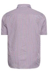 KAM Big & Tall Wine Red Short Sleeve Gingham Shirt | BadRhino 2