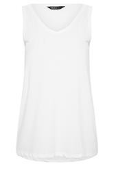 YOURS Curve White V-Neck Core Vest Top
