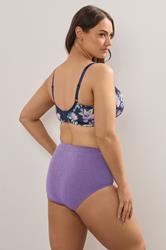 YOURSET 2 PACK Plus Size Black & Purple Floral Underwired Bras | Yours Clothing 6