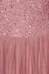 LUXE Plus Size Dark Pink Sequin Hand Embellished Maxi Dress | Yours Clothing  5