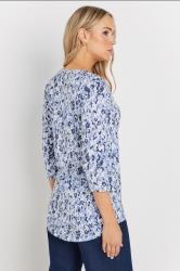 LTS Tall 2 PACK Beige Brown & Blue Cotton Henley Tops | Long Tall Sally 6