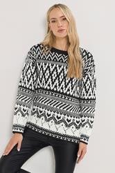 LTS Tall Black & White Fairisle Jumper | Long Tall Sally 3