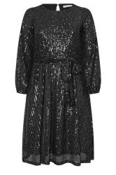 YOURS LONDON Curve Black Sequin Skater Midi Dress