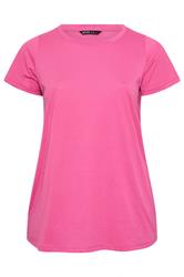 YOURS Curve Bright Pink Core Basic T-Shirt