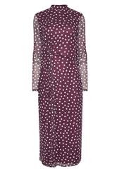 LTS Tall Berry Red Polka Dot Mesh Long Sleeve Maxi Dress | Long Tall Sally 5
