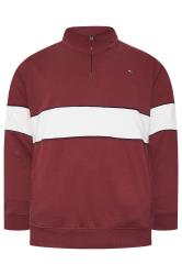 BadRhino Big & Tall Burgundy Red Quarter Zip Sweatshirt