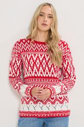LTS Tall Red & White Fairisle Jumper | Long Tall Sally 3