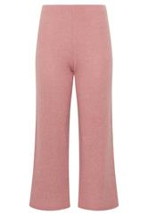 PixieGirl Petite Pink Marl Ribbed Soft Touch Wide Leg Trousers