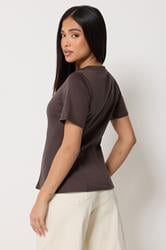 M&Co Petite Chocolate Brown Fitted Waist T Shirt | M&Co 2