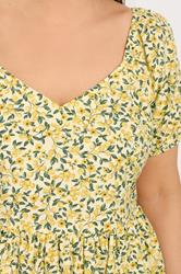 YOURS Plus Size Yellow Lemon Print Maxi Dress | Yours Clothing 5