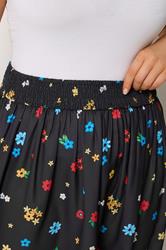 YOURS Plus Size Black Floral Ditsy Maxi Skirt | Yours Clothing 4