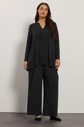 EVANS Plus Size Black Chiffon Hem Blouse | Evans 1