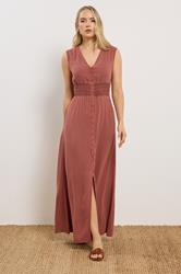 LTS Tall Women's Rust Orange Shirred Waist Maxi Dress | Long Tall Sally 4