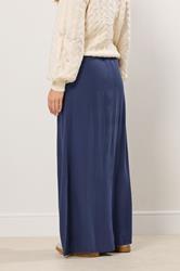 LTS Tall Navy Blue Acid Wash Side Split Maxi Skirt | Long Tall Sally 2