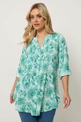 YOURS Plus Size Green Paisley Pintuck Blouse | Yours Clothing 3