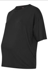 BUMP IT UP MATERNITY Curve Black Premium Modal Ribbed Top