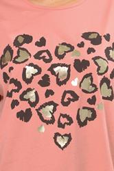 YOURS Plus Size Orange Leopard Heart T-Shirt | Yours Clothing 4