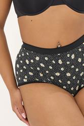 YOURSET 5 PACK Plus Size Black & Yellow Daisy Full Briefs | Yours Clothing 6