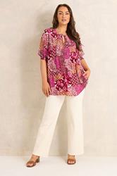 EVANS Plus Size Orange Paisley Pintuck Top | Evans 1