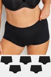 YOURSET 5 PACK Plus Size Black High Waisted Shorts | Yours Clothing 1