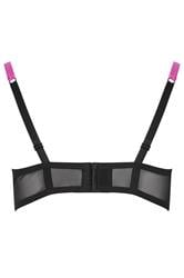 YOURS Plus Size Black & Pink Ribbon Underwired Padded Bra  |Yours Clothing 6