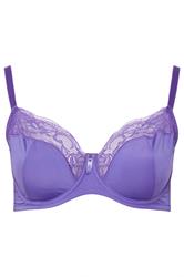 YOURSET 2 PACK Plus Size Black & Purple Floral Underwired Bras | Yours Clothing 9
