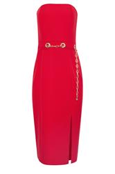 STAR Red Chain Bandeau Midi Dress | StarByJM 6