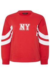 LIMITED COLLECTION Plus Size Red 'NY' Stripe Sweatshirt | Yours Clothing 6