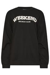 LTS Tall Black 'Weekend Brunch Club' Slogan Lounge Top