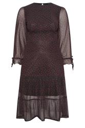 PixieGirl Black & Red Polka Dot Print Mesh Dress | PixieGirl  5