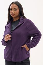 YOURS Curve Purple Fleece Jacket | Yours Clothing 3