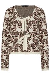 LTS Tall Women's Ivory White Floral Jacquard Cardigan | Long Tall Sally 5