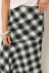 PixieGirl Petite Women's Black Blurred Check Maxi Skirt | PixieGirl 4