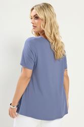 YOURS Plus Size Blue Soft Touch Top | Yours Clothing 2